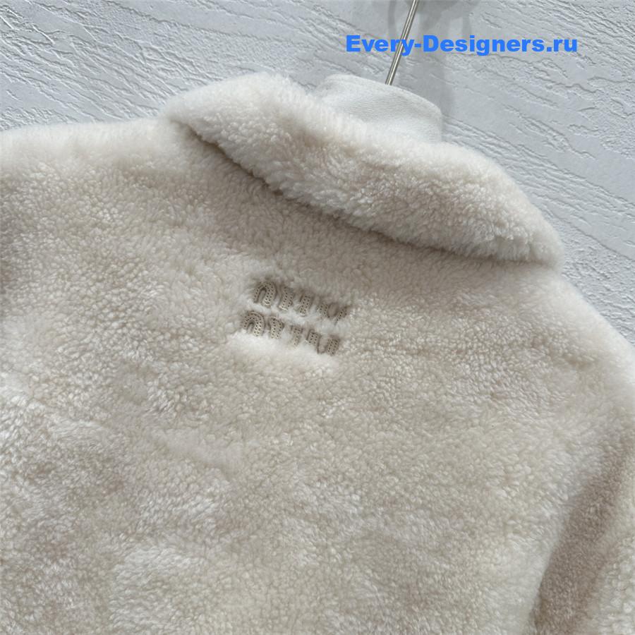 Miu Miu Beige Shearling Jacket