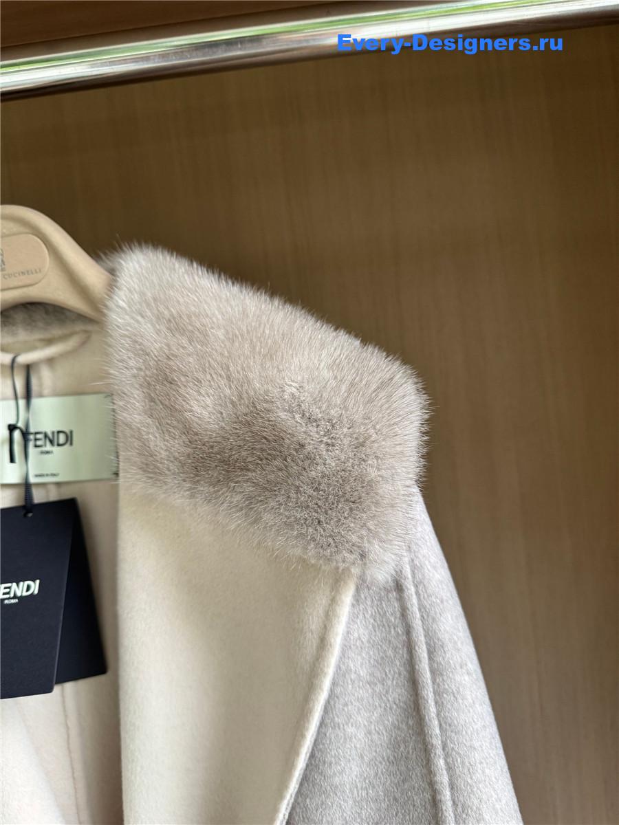 F**di grey mink cashmere coat