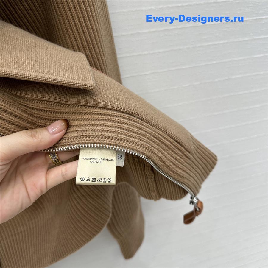 H**me5 cardigan zip winter brown sweater