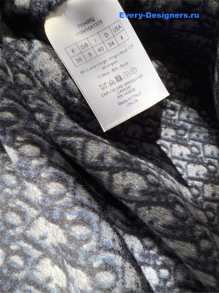 D10r dark grey oblique print hooded coat