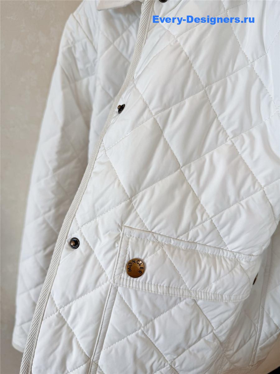 Moncler White Chitre Quilted Ivory Jacket