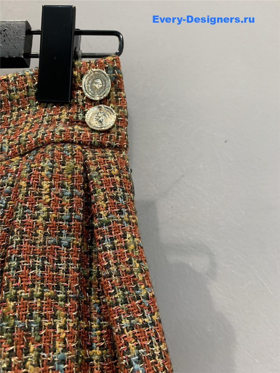 Ch**el vintage check tweed skirt