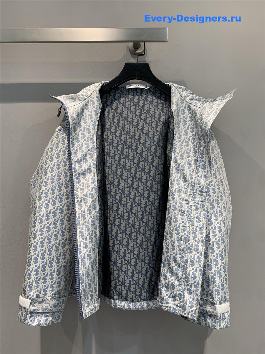 D10r blue oblique hooded jacket
