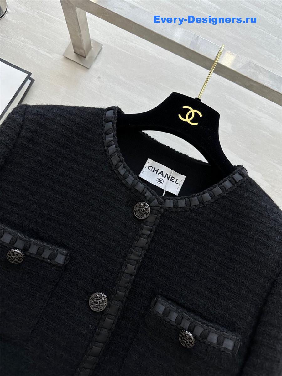 Ch**el wool-woven soft tweed coat