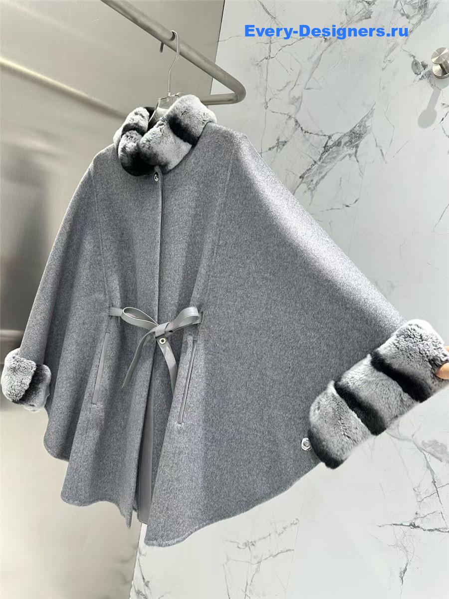 L0r0 P1ana grey salzburg cashmere cape