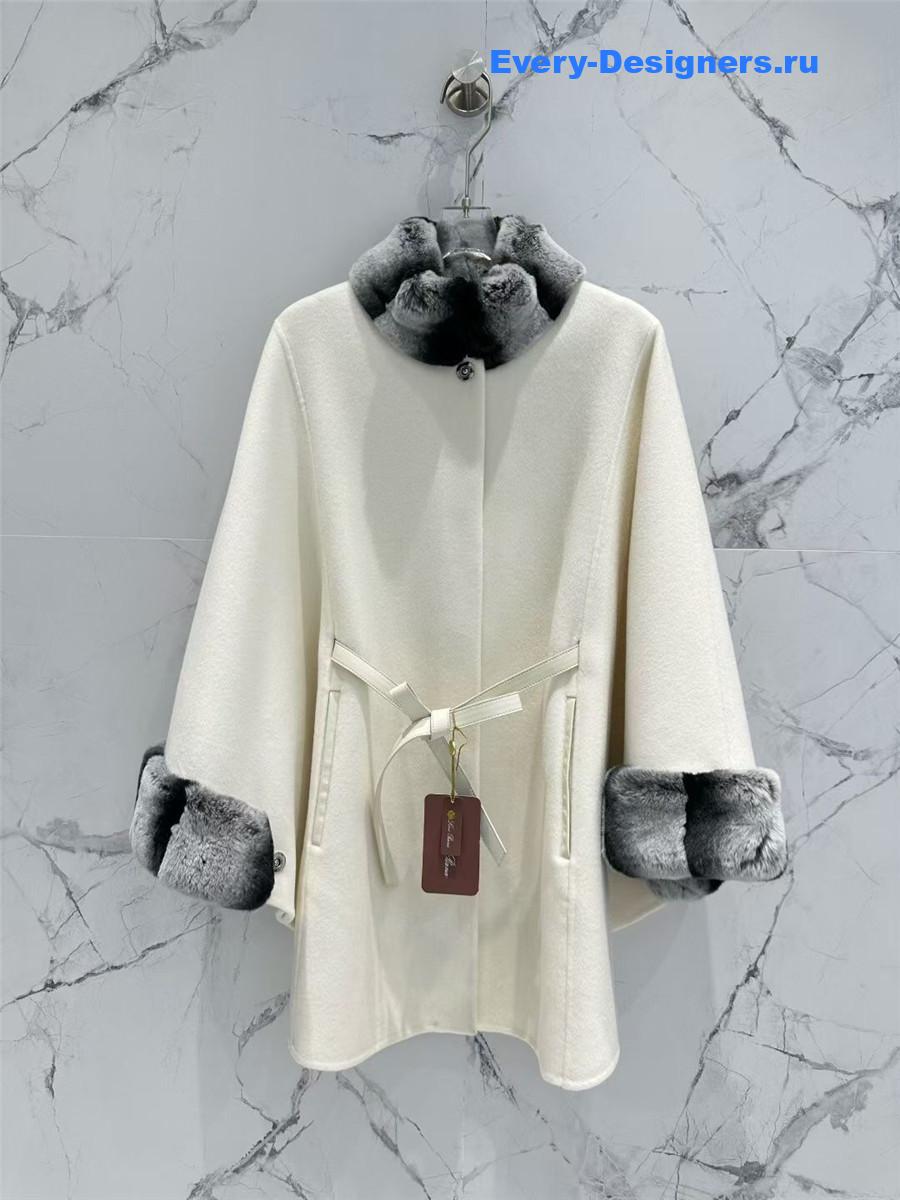 L0r0 P1ana white salzburg cashmere cape
