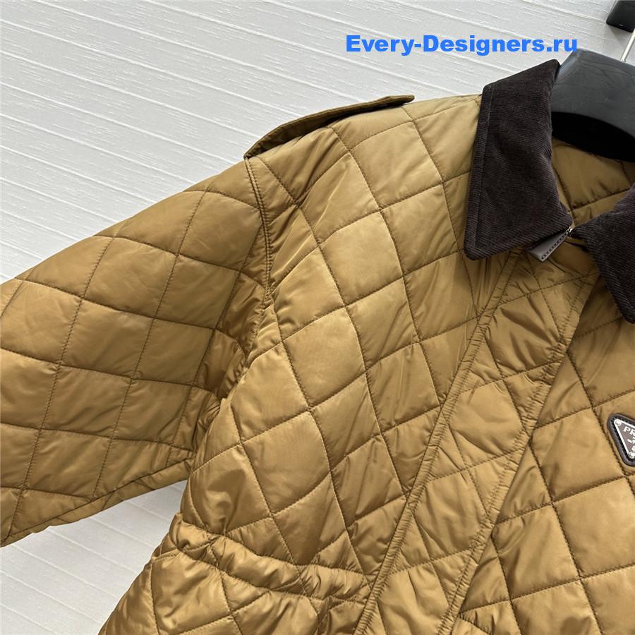 Pra*a brown re-nylon quilted jacket
