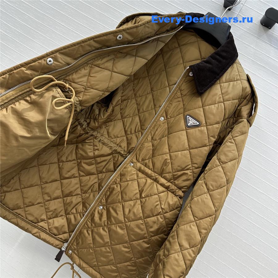 Pra*a brown re-nylon quilted jacket