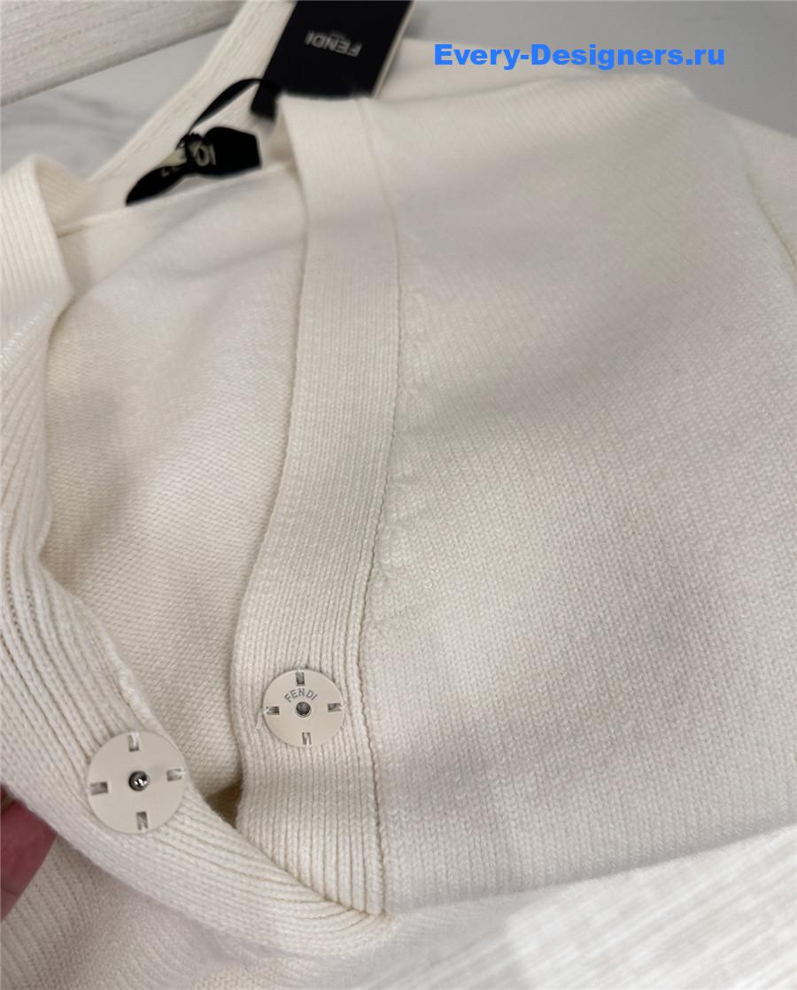 F**di v-neck white cashmere cardigan