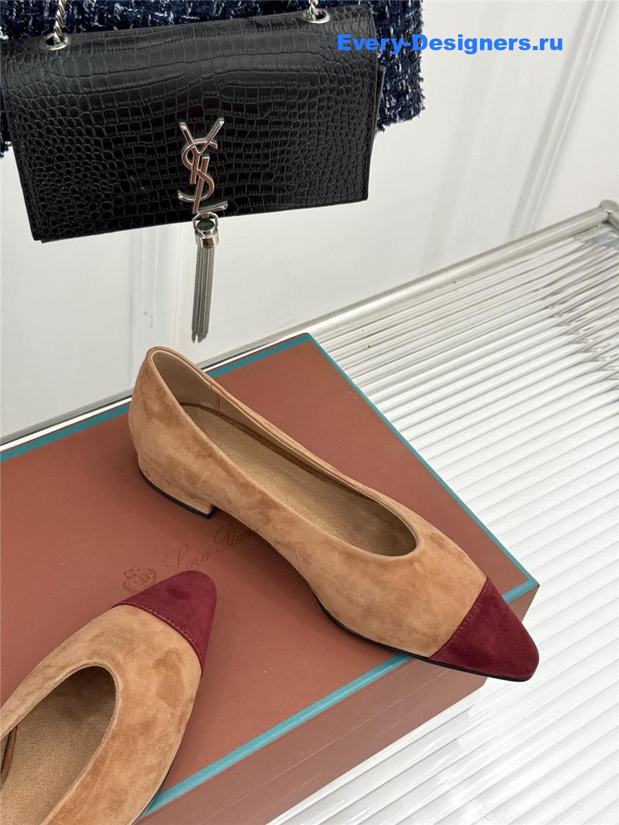 L0r0 P1ana toffee suede rebecca ballet flat