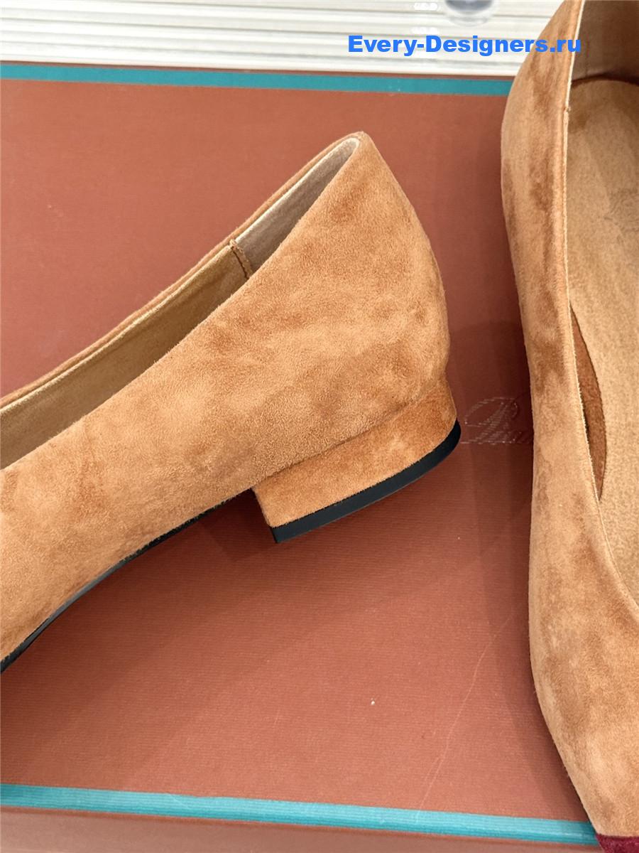 L0r0 P1ana toffee suede rebecca ballet flat