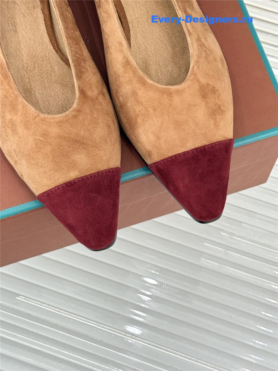 L0r0 P1ana toffee suede rebecca ballet flat