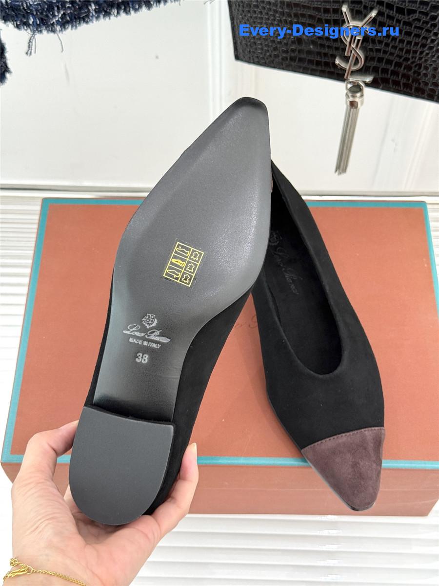 L0r0 P1ana black suede rebecca ballet flat