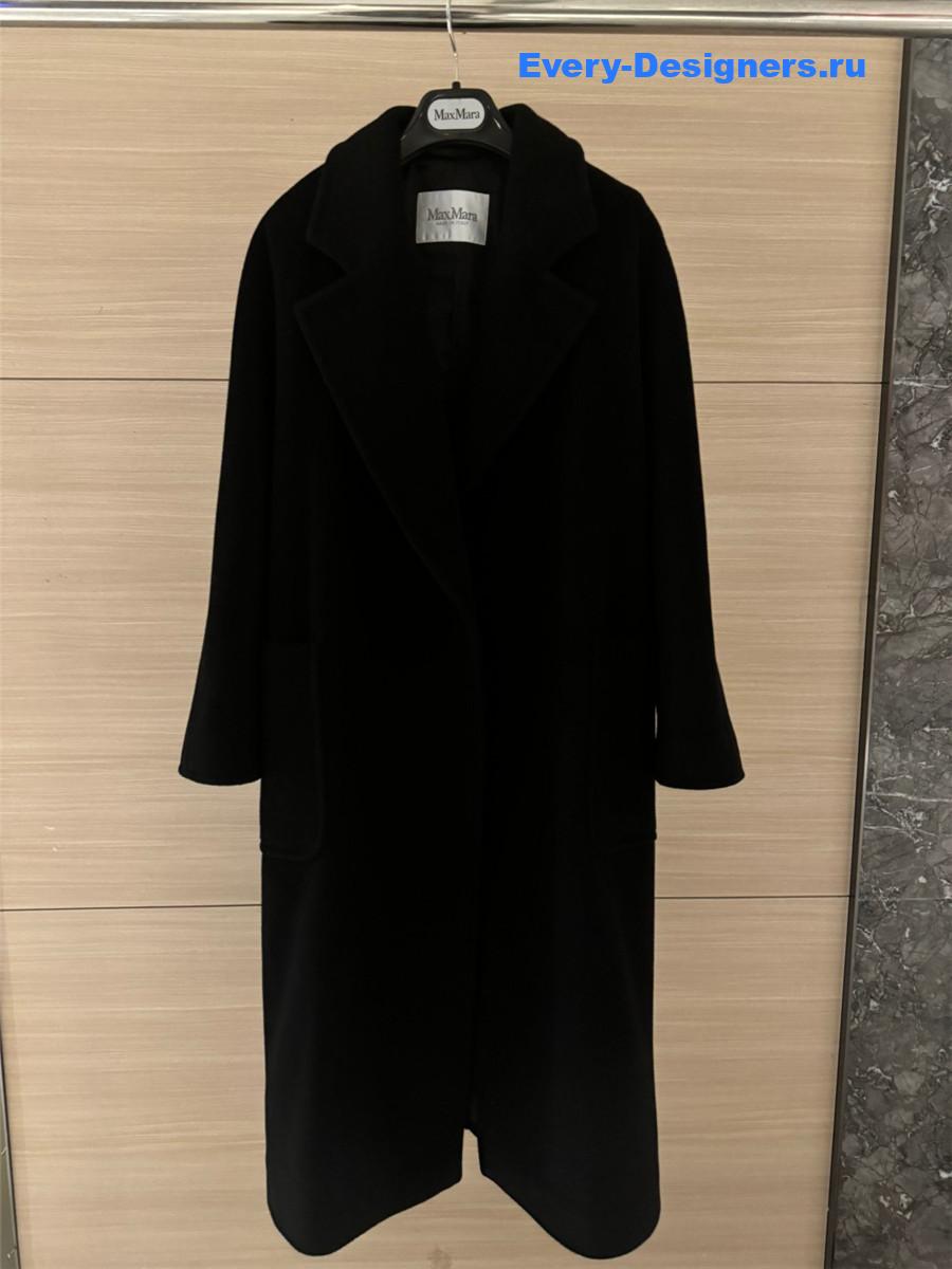 Max Mara Black Belted Long Coat