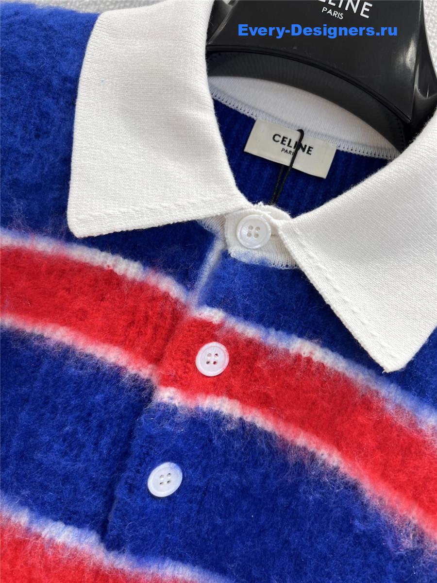 Ce1i*e striped cotton blend crew-neck sweater