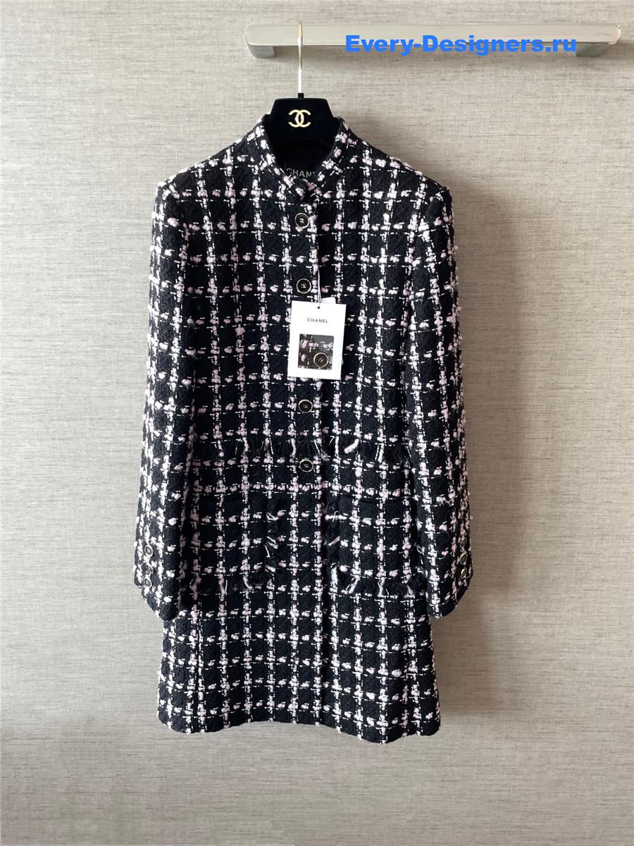 Ch**el pink check tweed dress jacket