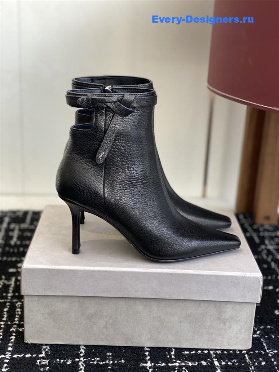 J1m*y Ch00 camie black leather ankle boots
