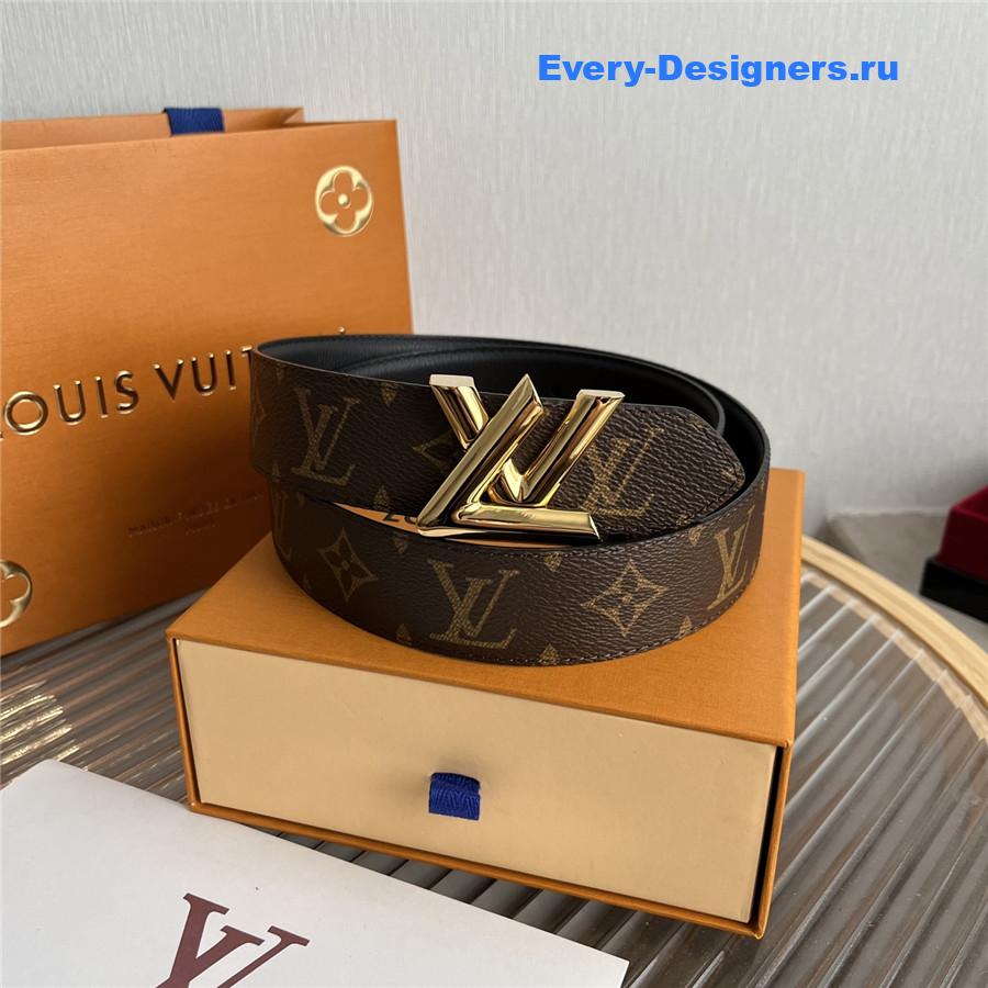 l0vis Vvtt0n gold buckle monogram reversible belt