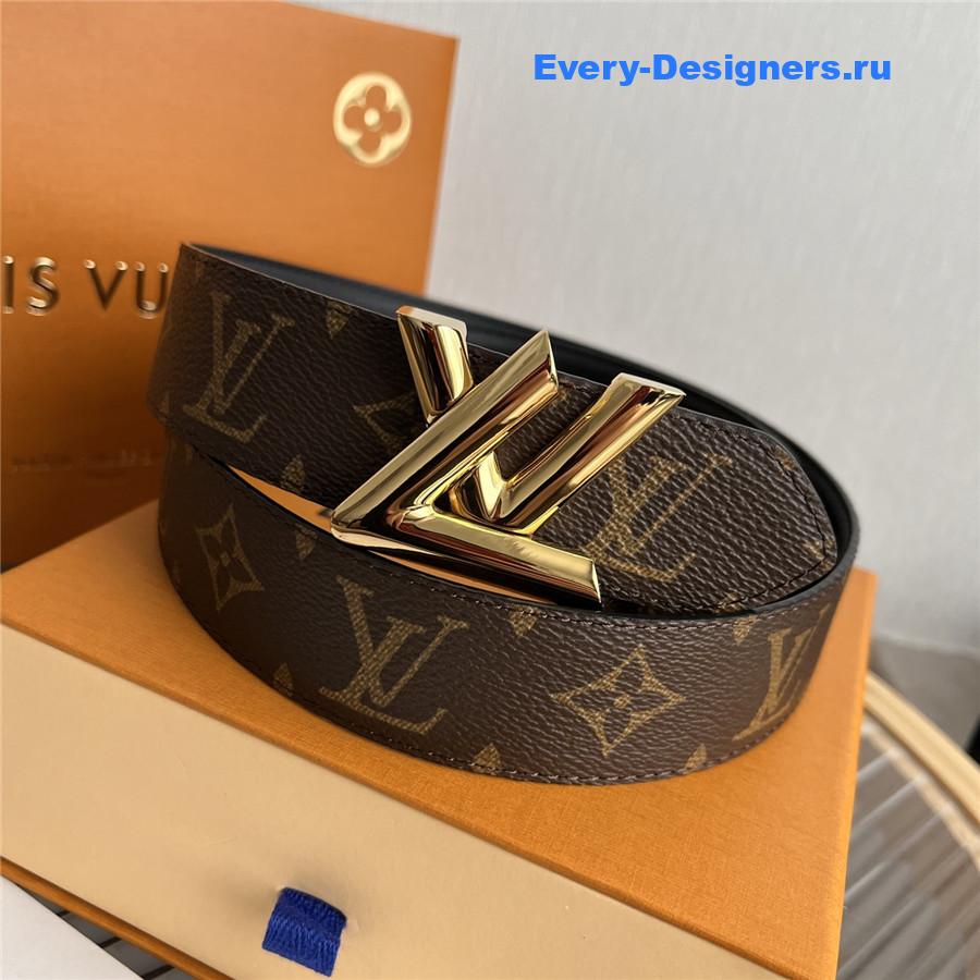 l0vis Vvtt0n gold buckle monogram reversible belt
