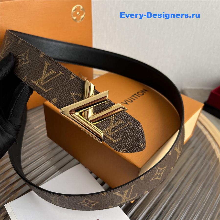 l0vis Vvtt0n gold buckle monogram reversible belt