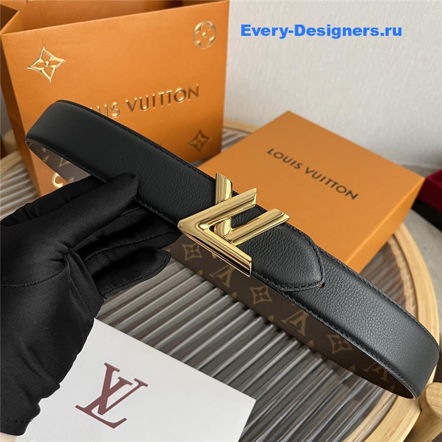 l0vis Vvtt0n gold buckle monogram reversible belt