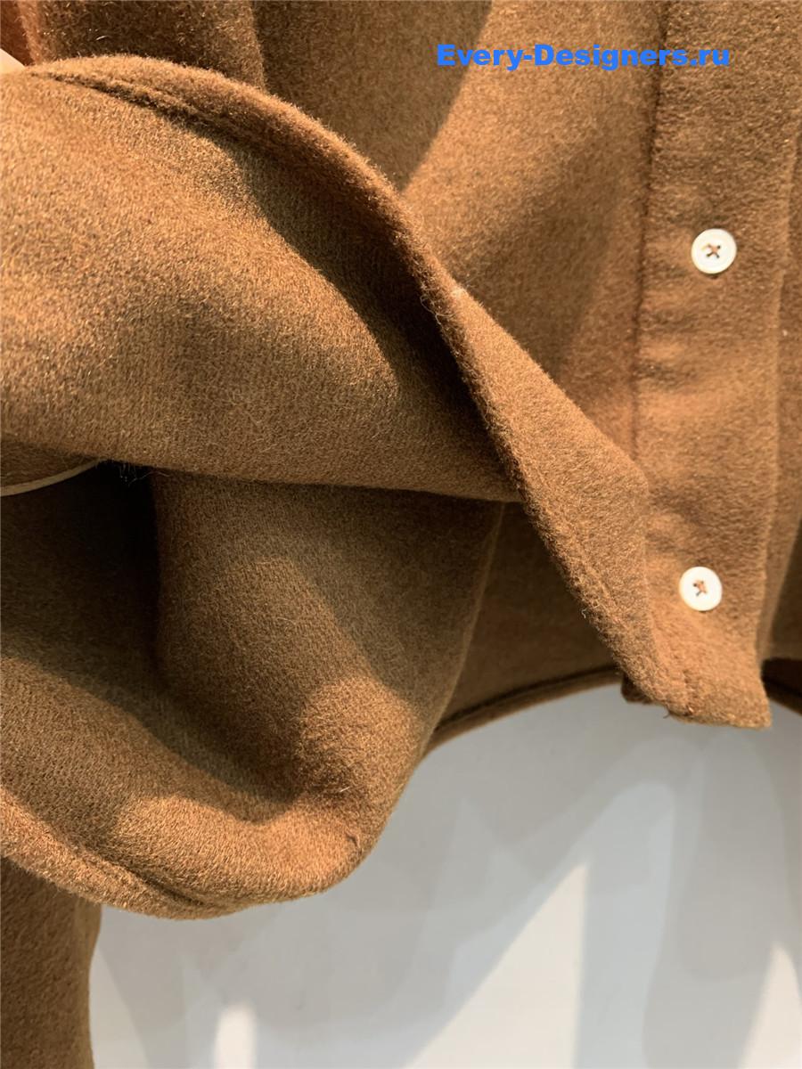 Miu Miu Cognac Double Cashmere Shirt