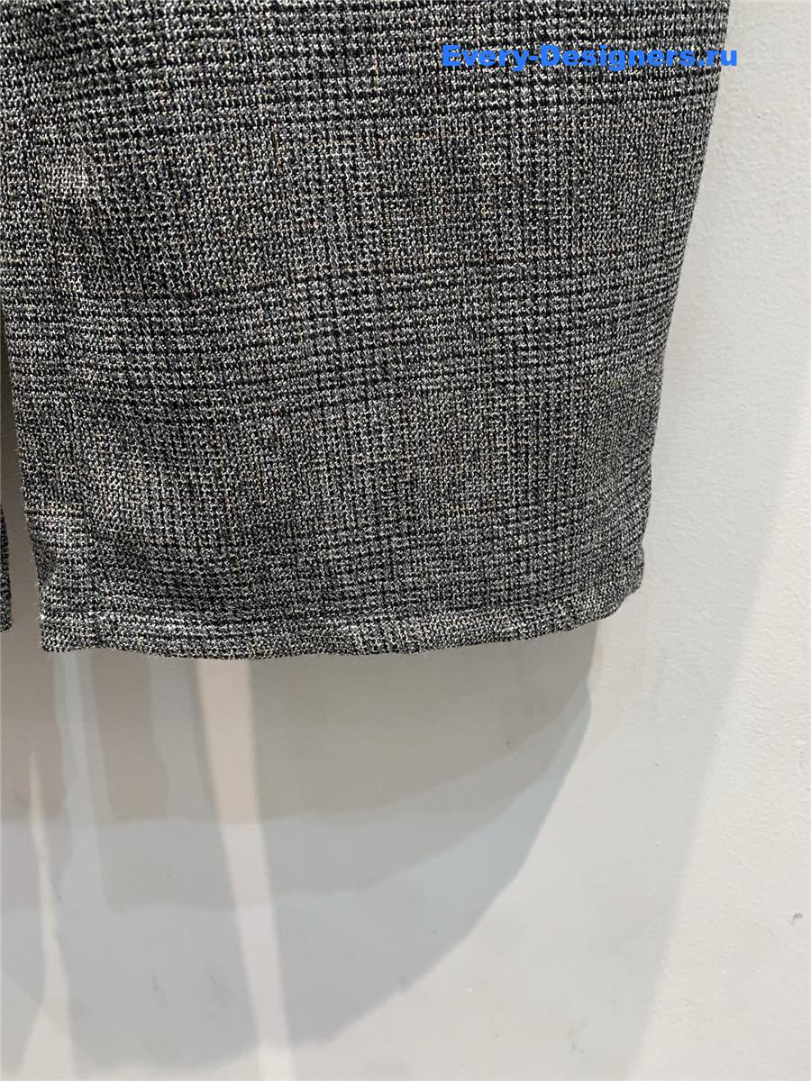 Pra*a dark grey wool check wide-leg pants