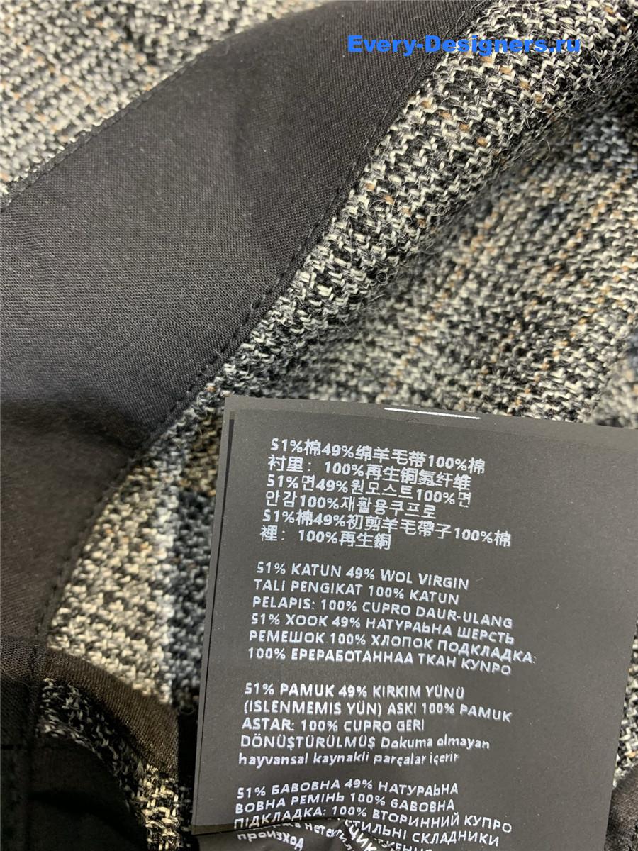 Pra*a dark grey wool check cropped coat