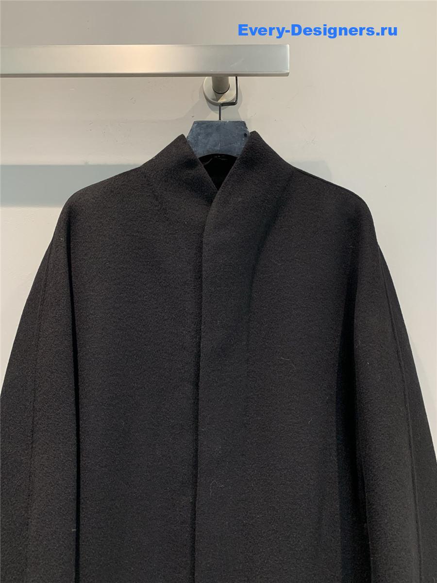 H**me5 black double baby cashmere single-breasted coat