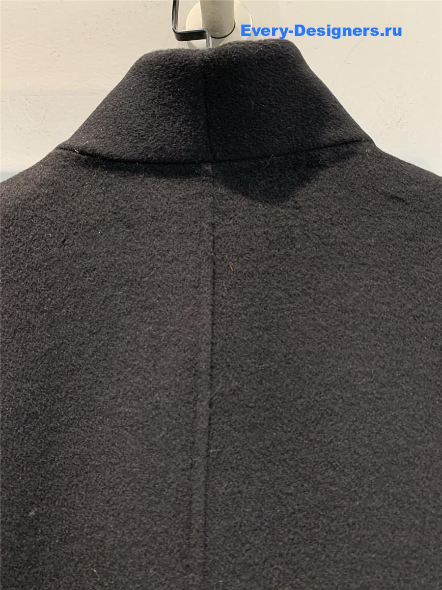 H**me5 black double baby cashmere single-breasted coat