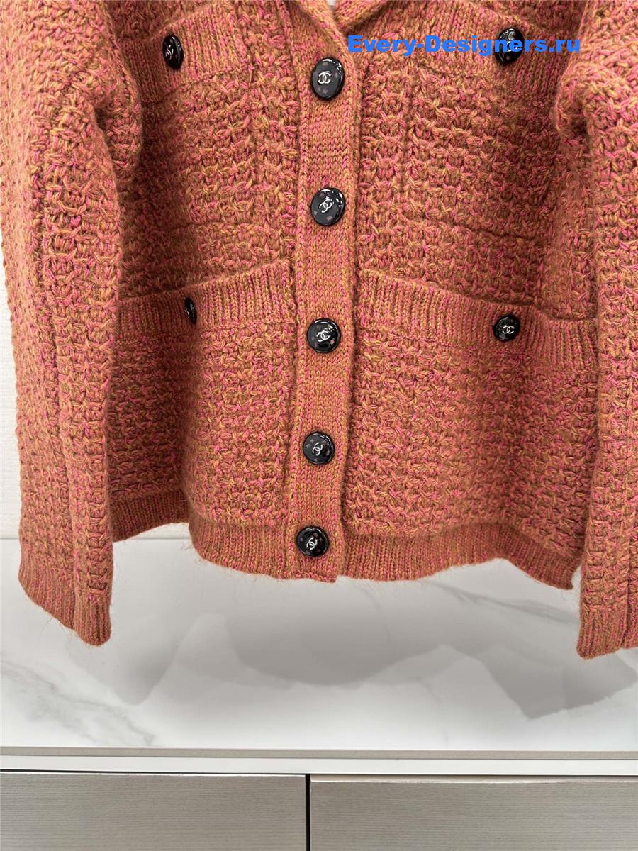 Ch**el pink v-neck cashmere cardigan