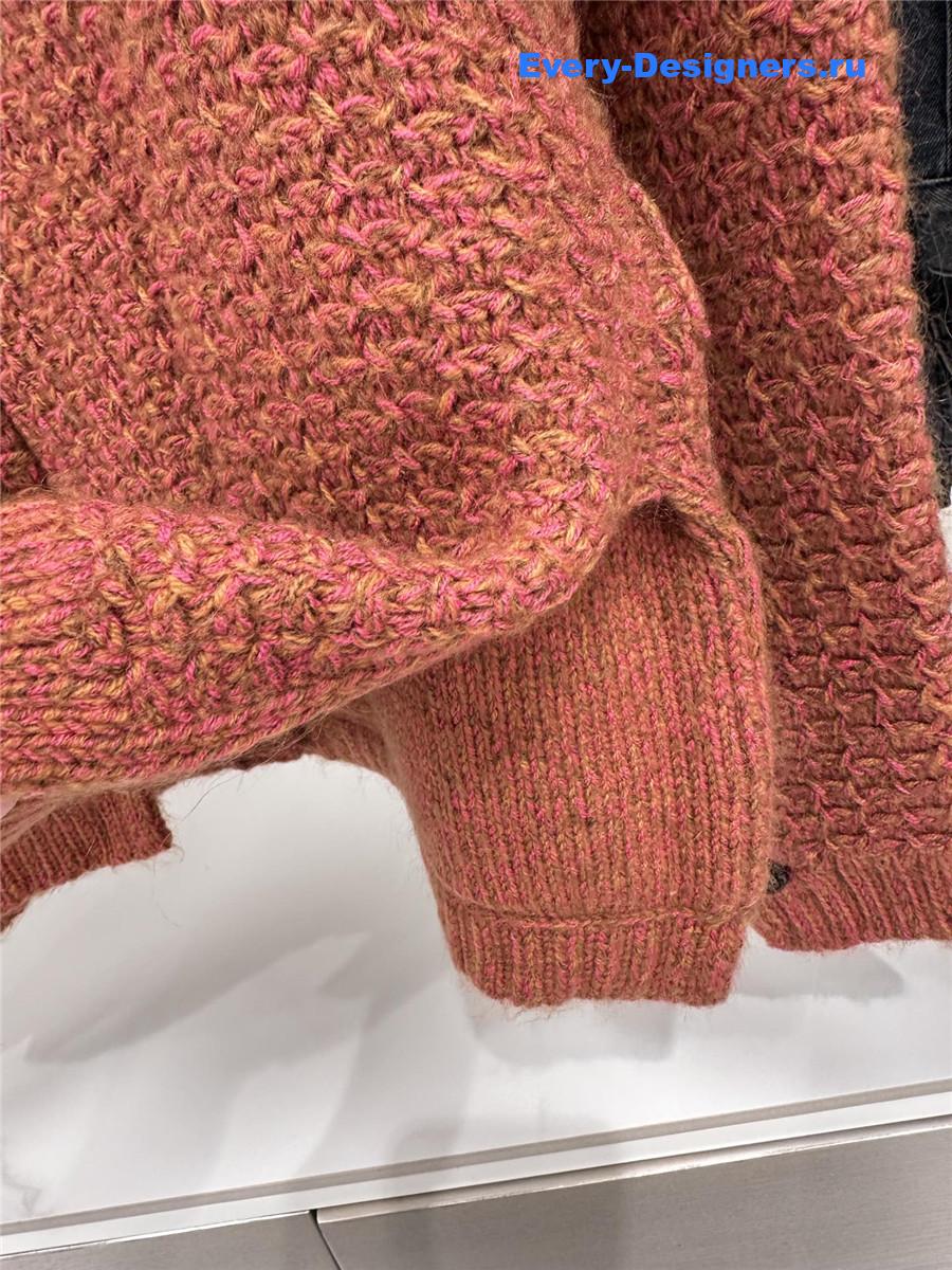 Ch**el pink v-neck cashmere cardigan