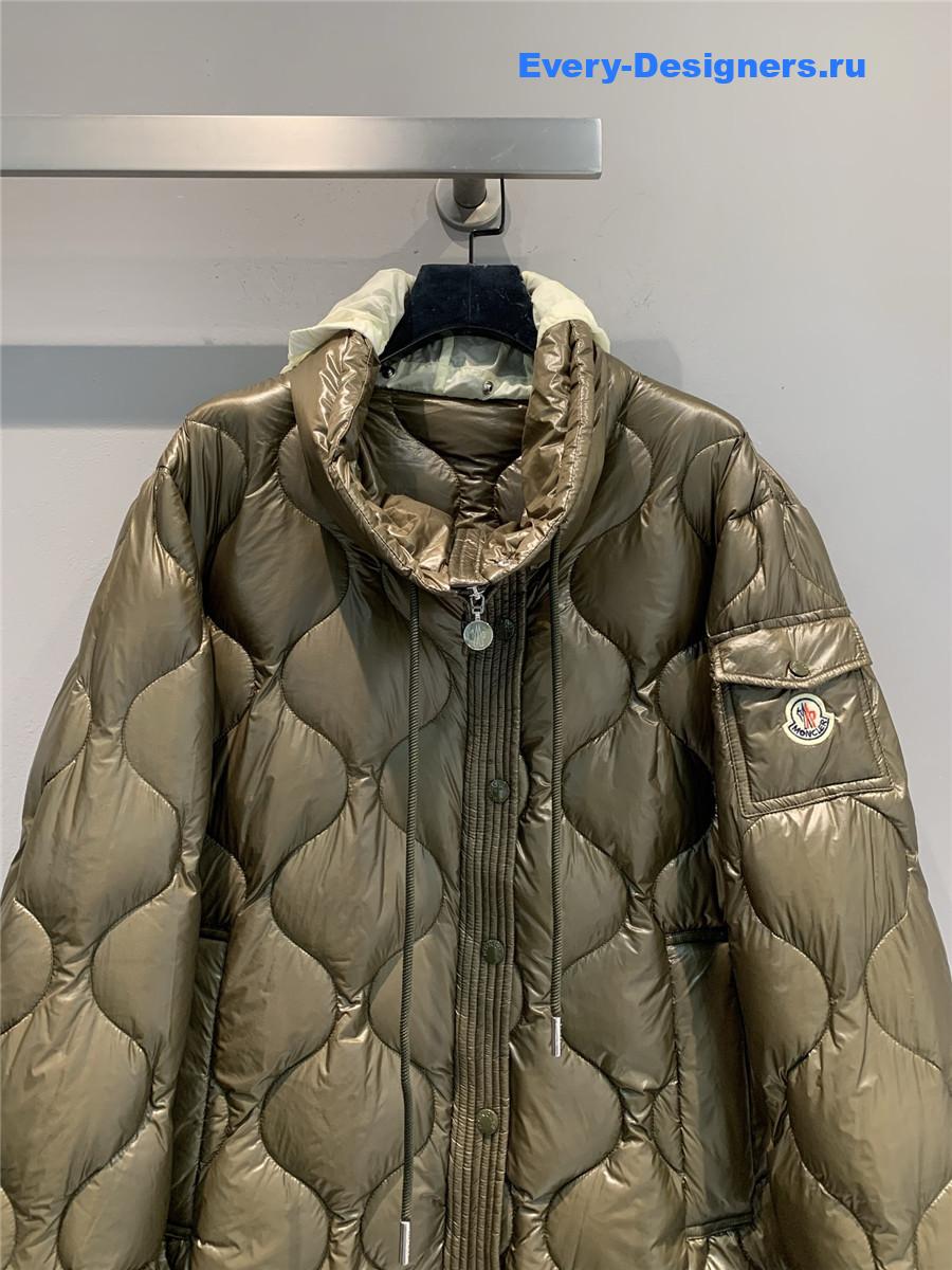 Moncler Olive Green Lombi Hooded Down Jacket