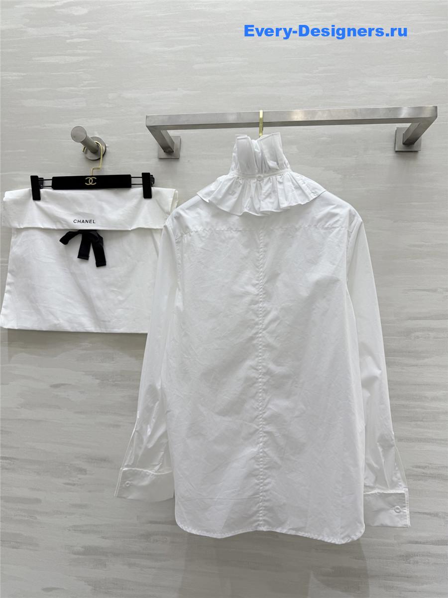 D10r white removable ruched collar blouse