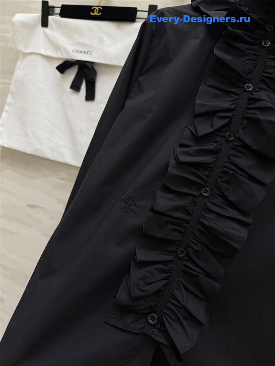 D10r black removable ruched collar blouse