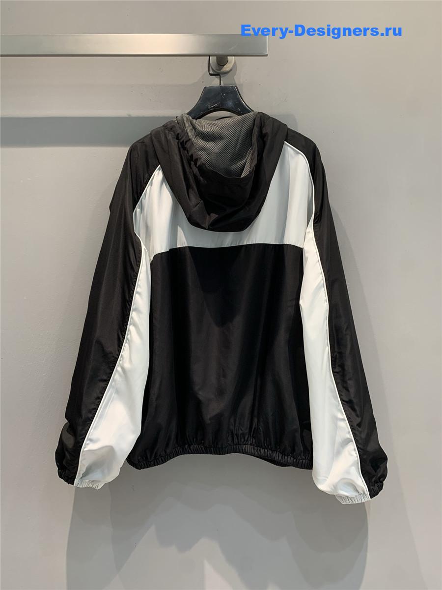 Miu Miu Black Technical Poplin Hoodie Jacket