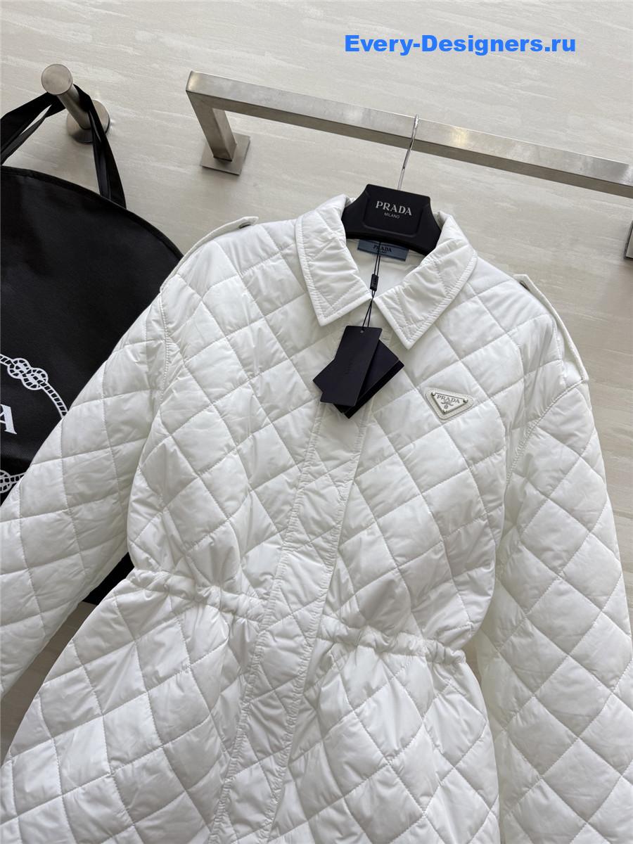 Pra*a white quilted cotton jacket