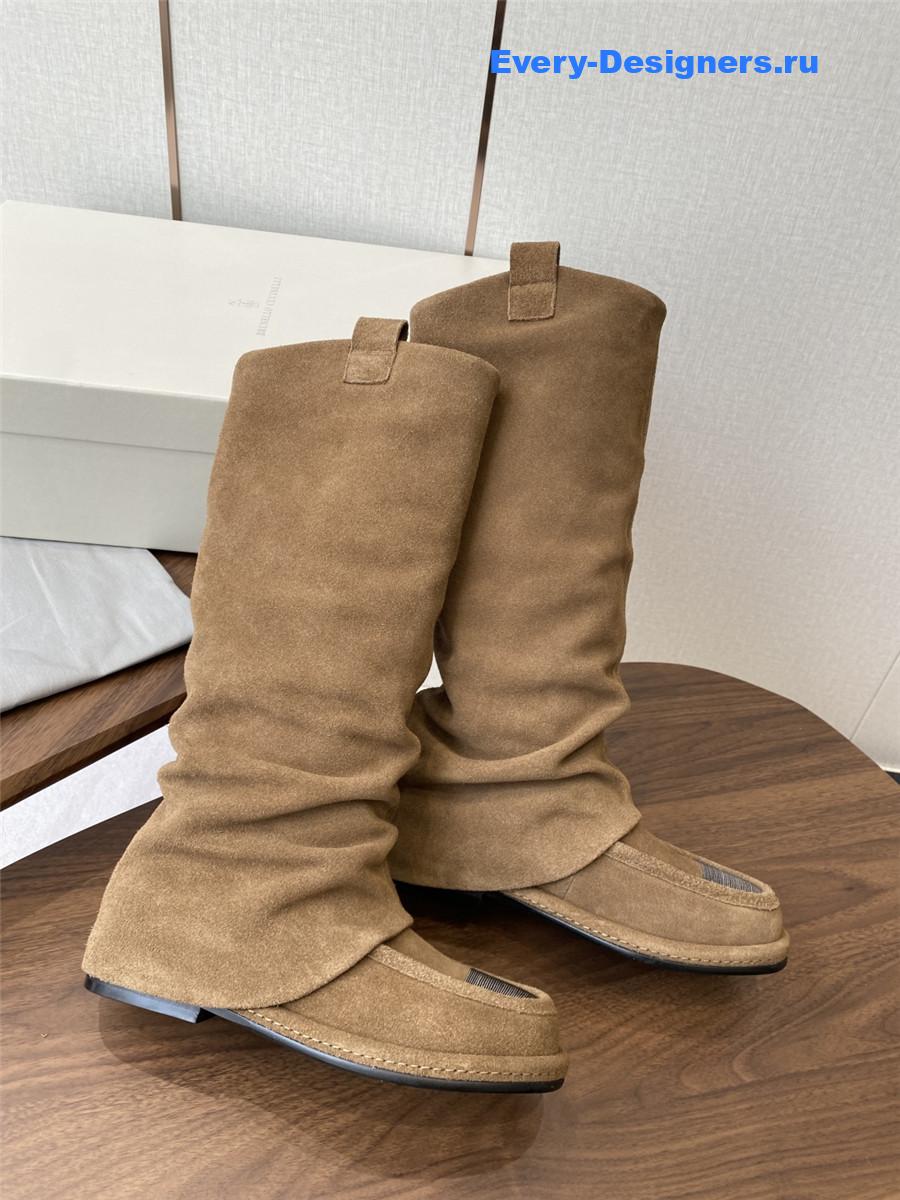 BC Brown Striped Suede Long Boots