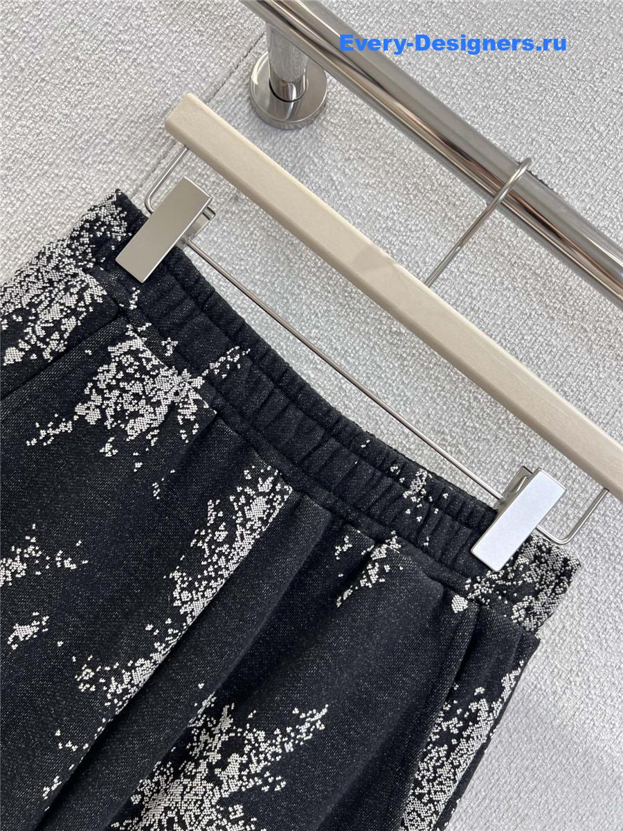 Ch**el black white fireworks print pants