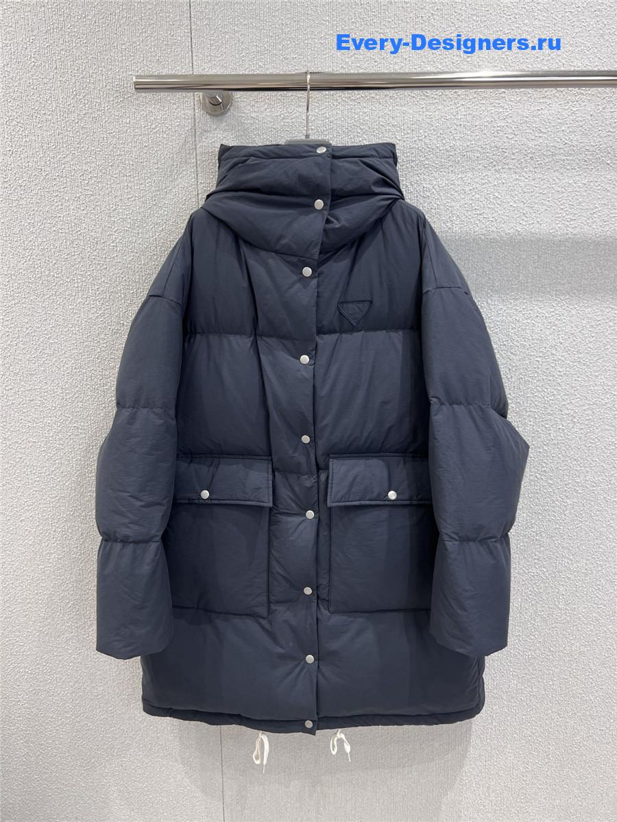 Pra*a navy soft canvas down parka