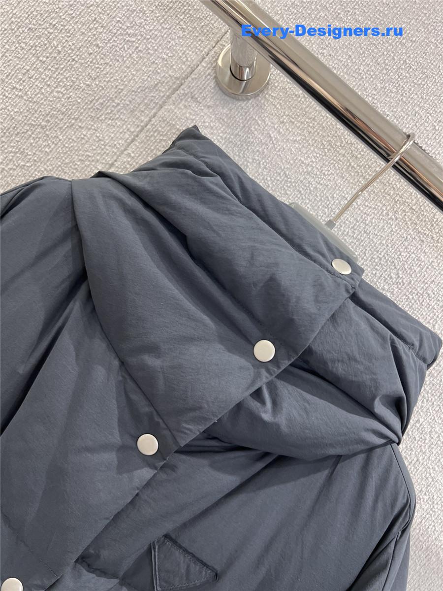 Pra*a navy soft canvas down parka