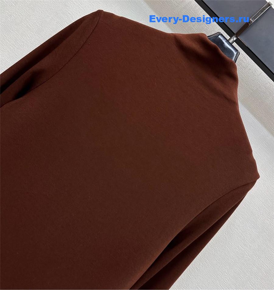 L0ew* brown long-sleeve polo dress