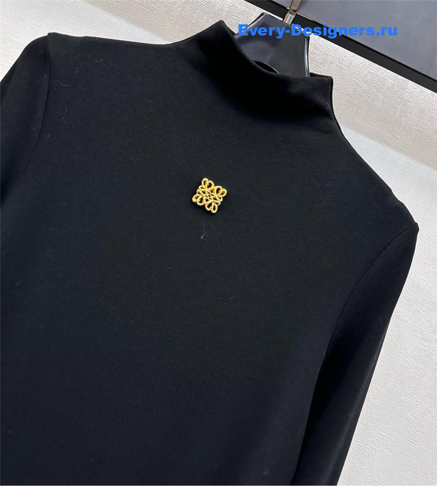 L0ew* black long-sleeve polo dress