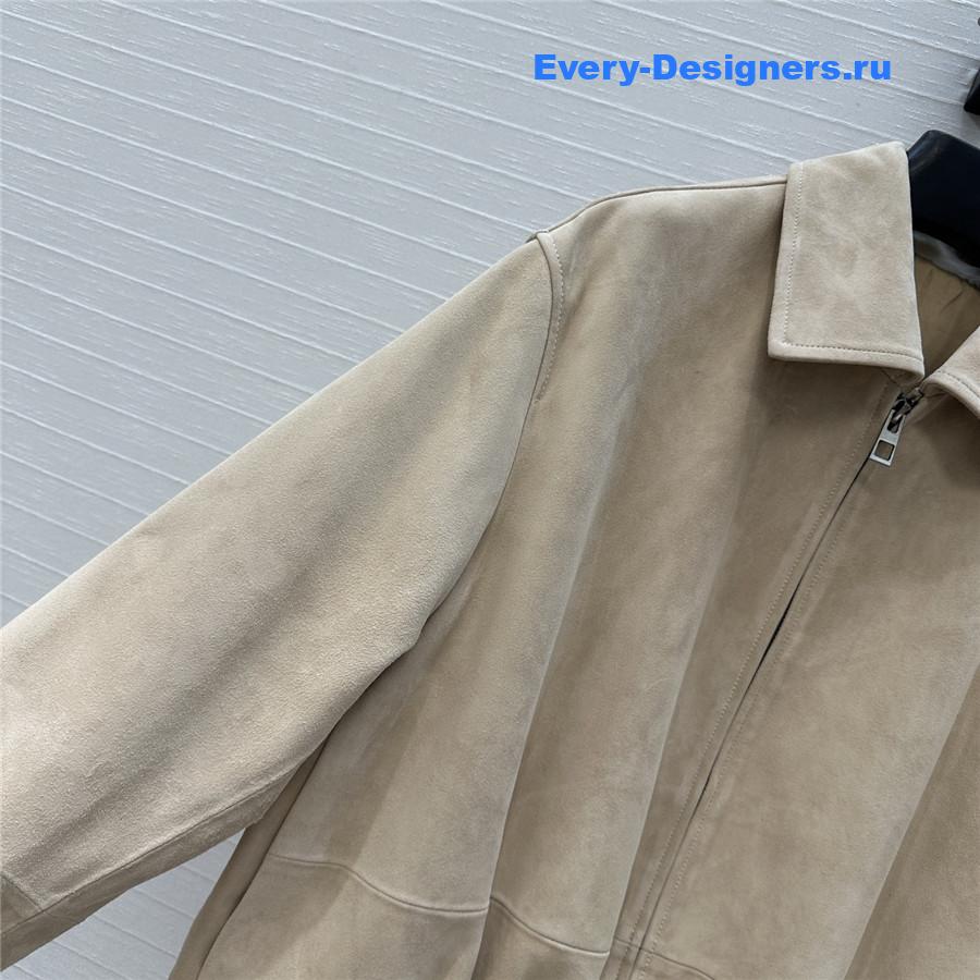L0ew* beige suede buckled shirt jacket