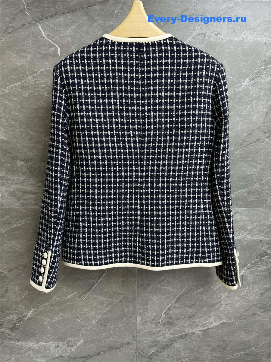Va1e*ntin0 garavani damier light tweed embroidered jacket