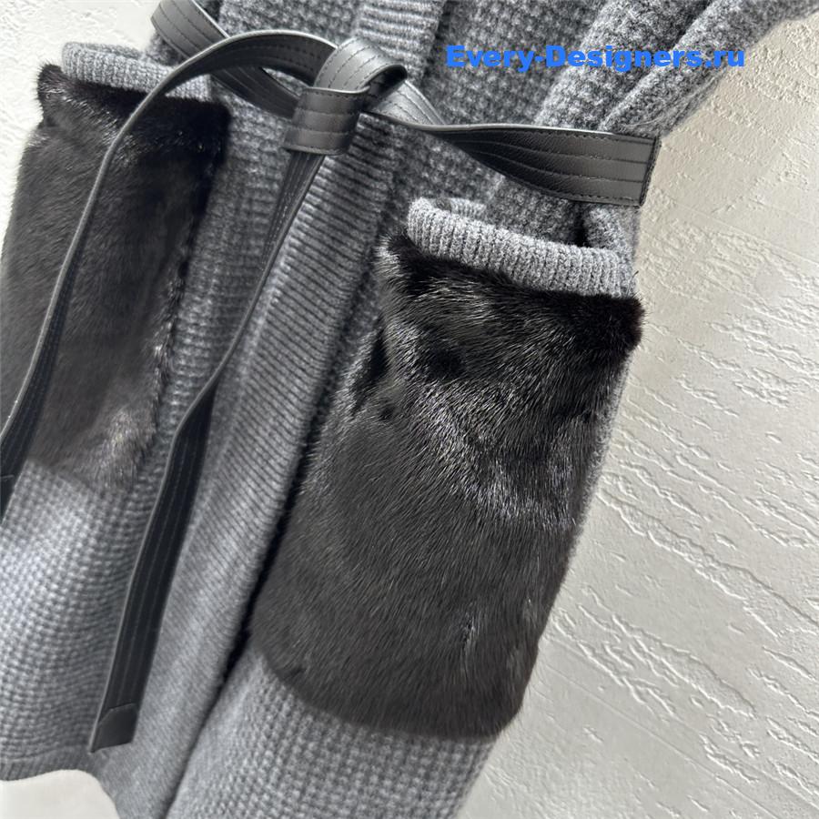 L0r0 P1ana dark grey mink knit vest