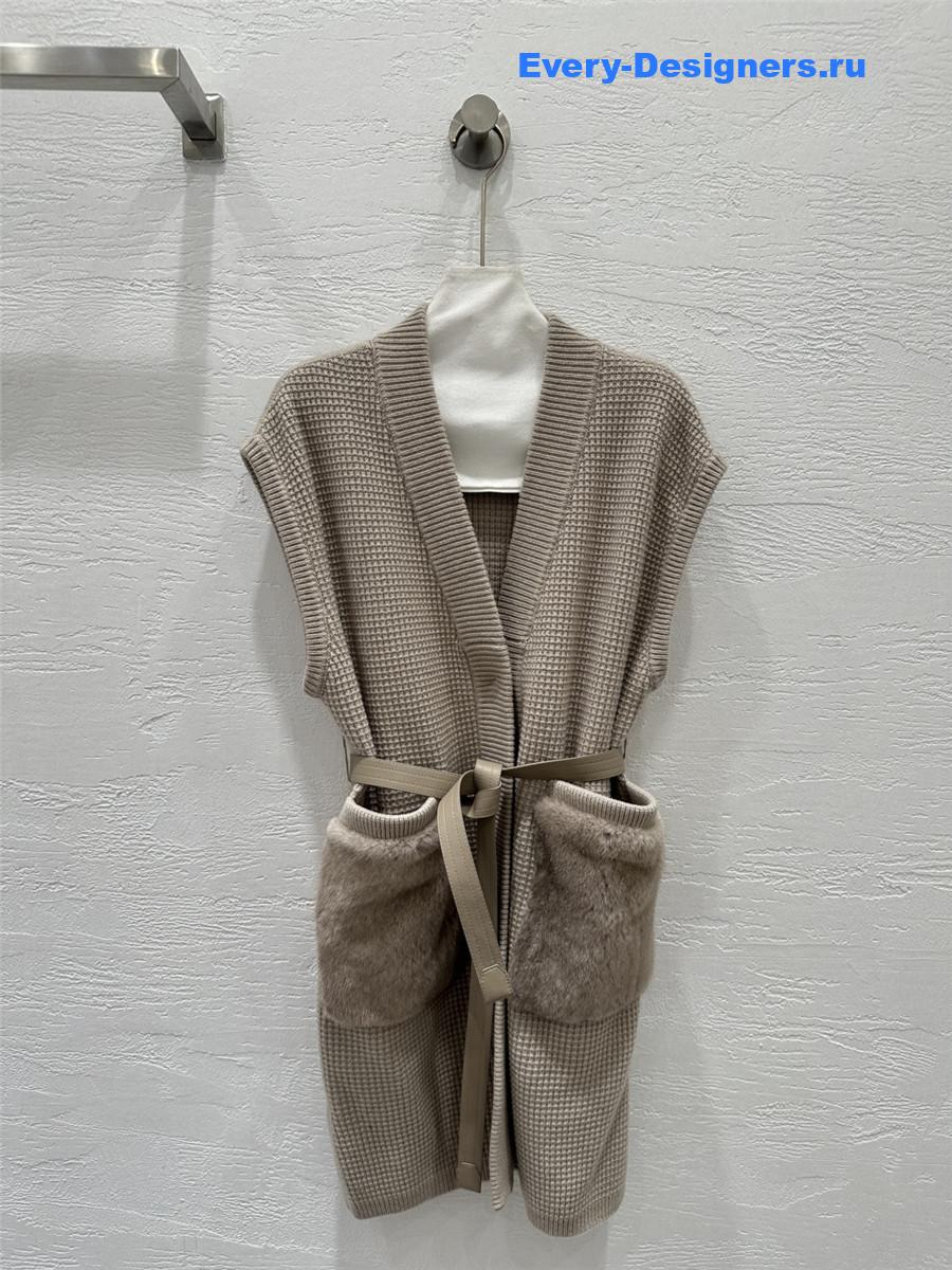L0r0 P1ana beige mink knit vest
