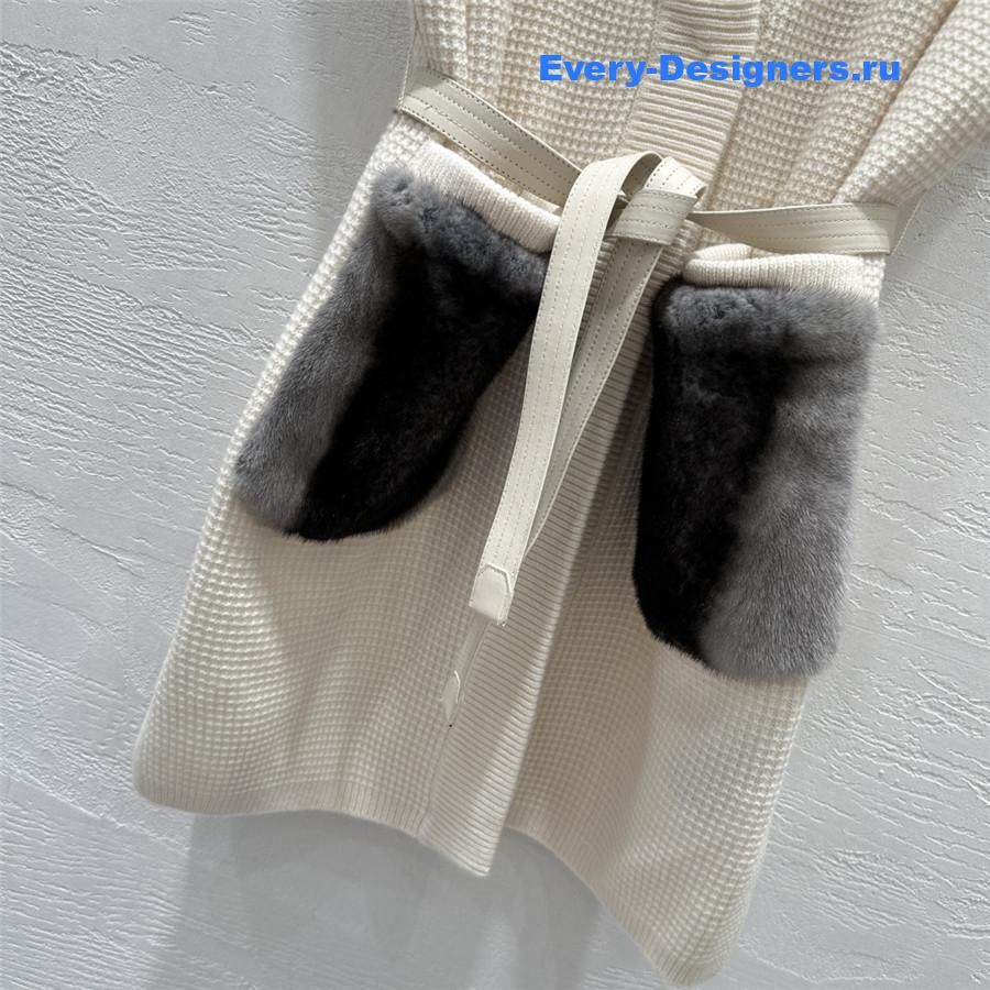 L0r0 P1ana white mink knit vest
