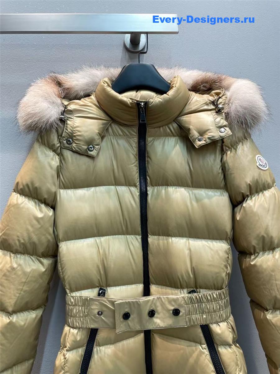 Moncler Beige Hudson Long Puffer Coat