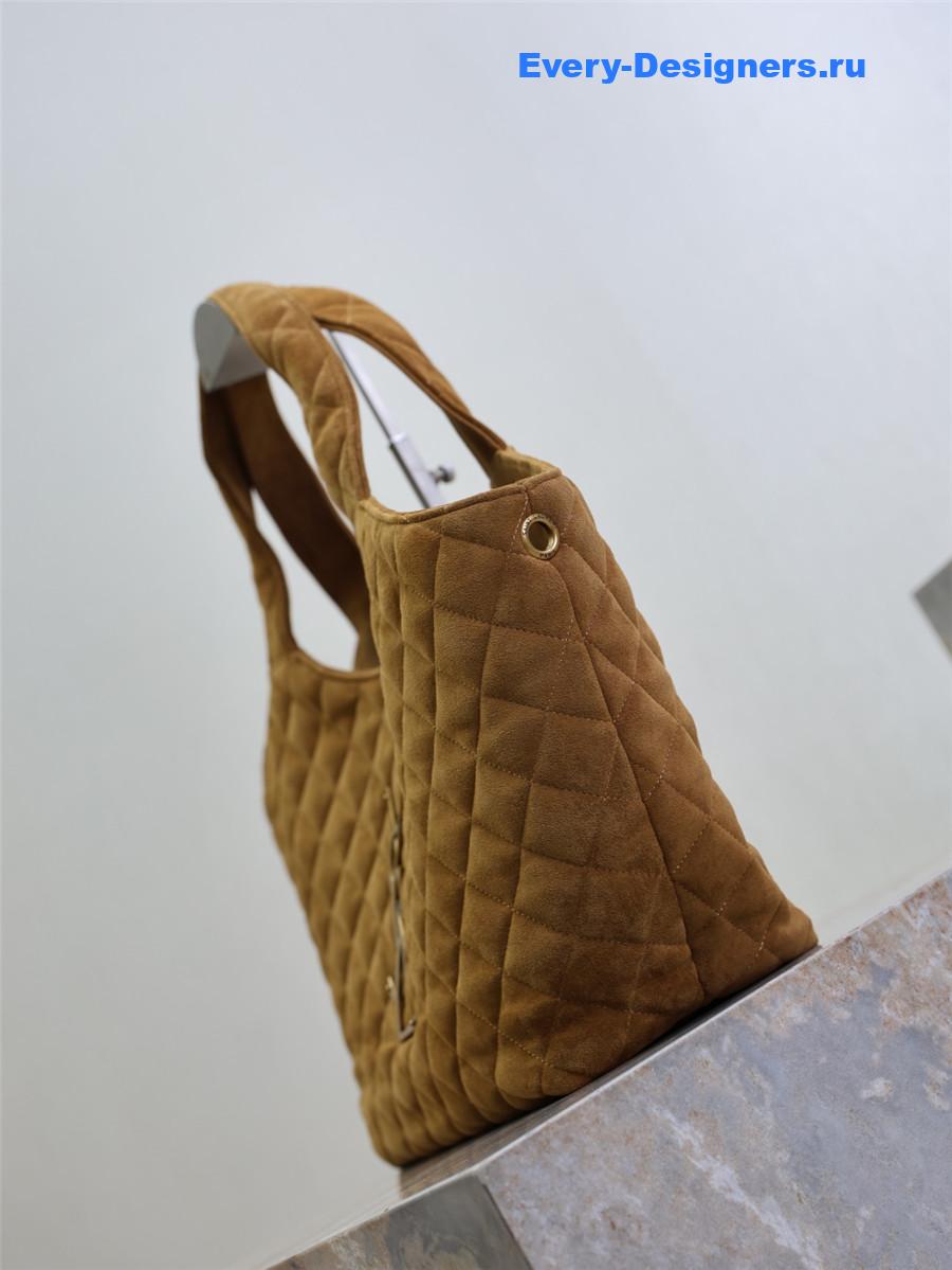 Sa1nt Lau*nt quilted suede icare small shopping tote